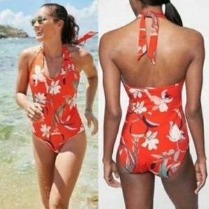NWOT Athleta Tall Halter Plunge One Piece Swimsuit